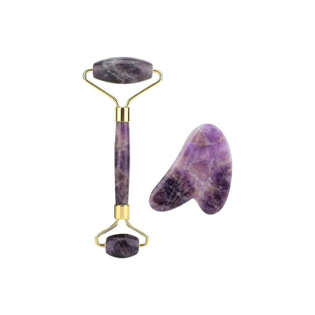 Gua Sha y Rodillo Amatista
